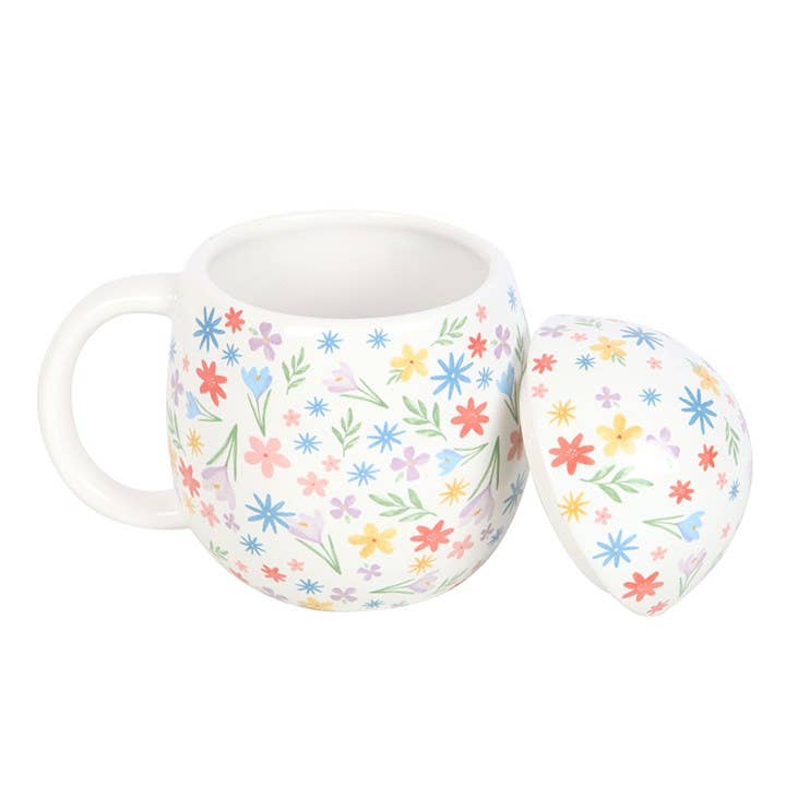 Osterbecher mit Frühlingsblumenmuster