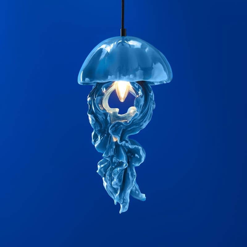 Ava Quallen-Deckenleuchte, Blau