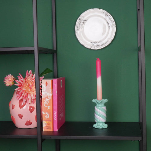Bougeoir - Bonbon Toffee - Céramique - Menthe/Lilas - 7,5x7,5x13 cm | Design e regali originali