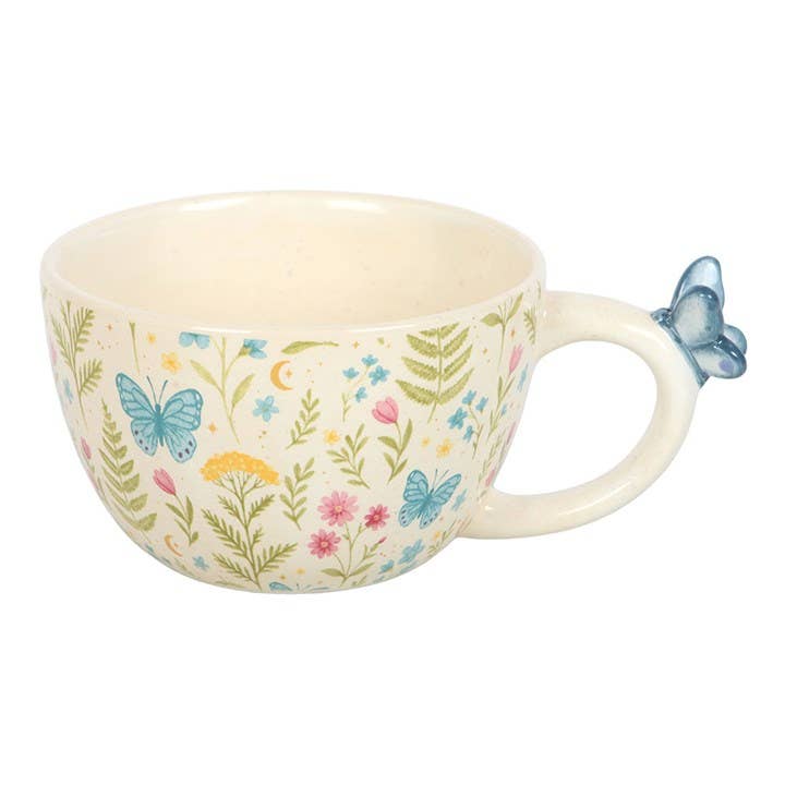 Luna Bloom floral mug with butterfly
