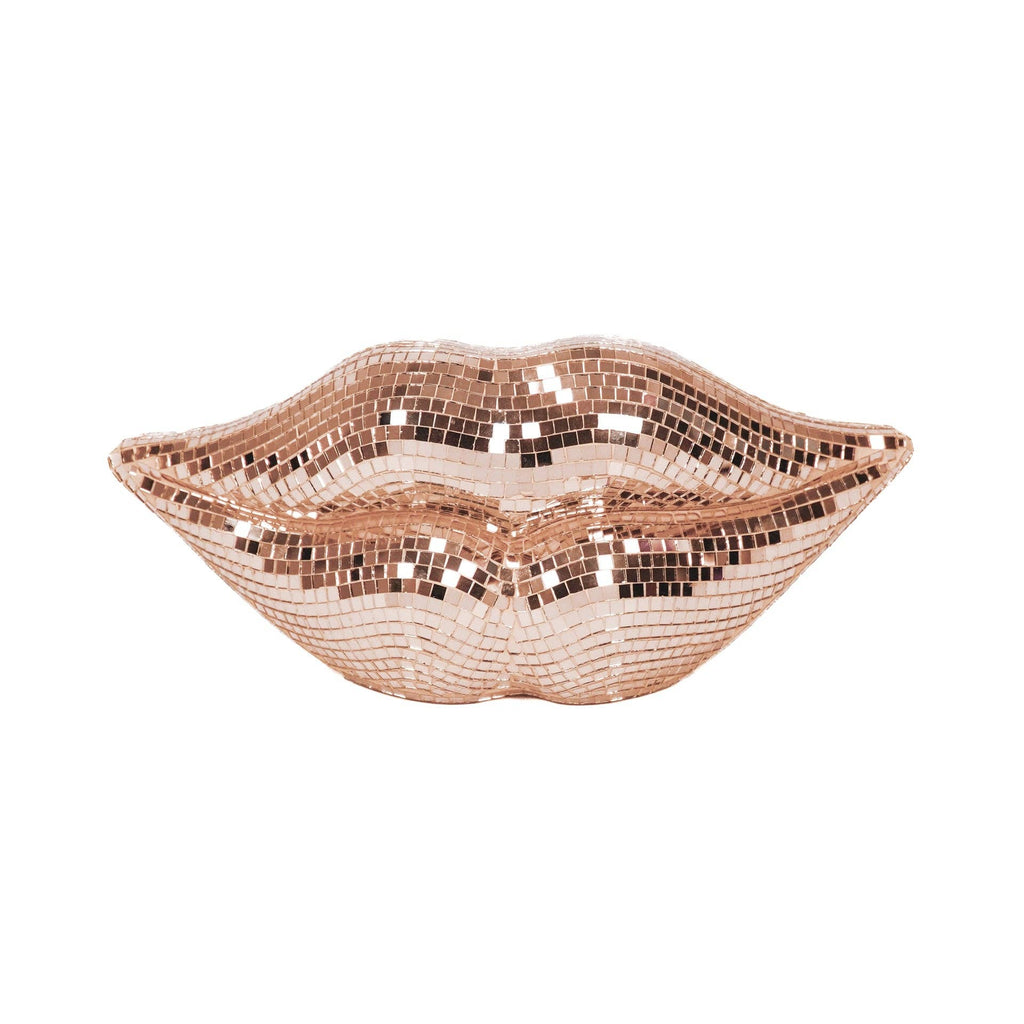 Ornament - Disco Lip - Glass - Rose Gold - 29x10x13.5cm