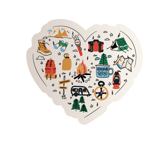 Ich liebe Camping und Outdoor-Abenteuer Sticker