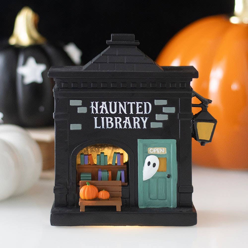 Décoration lumineuse LED Halloween : bibliothèque hantée