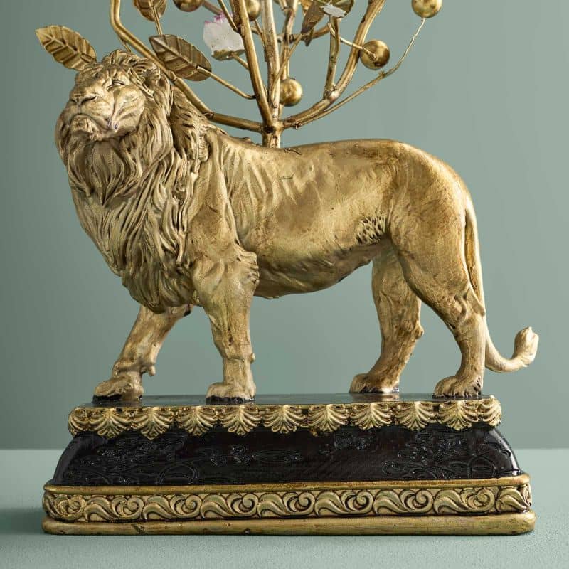 Chandelier Lion Poly/Métal, 20 x 15 x 37 cm