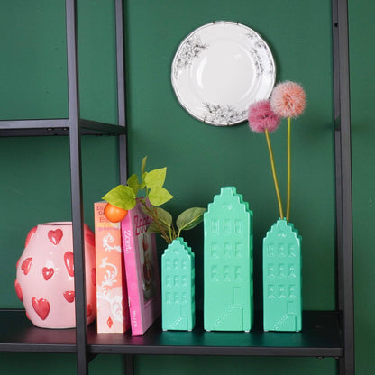 Flower vase - Home vase - Ceramic - Sea green - 6x5.5x18 cm