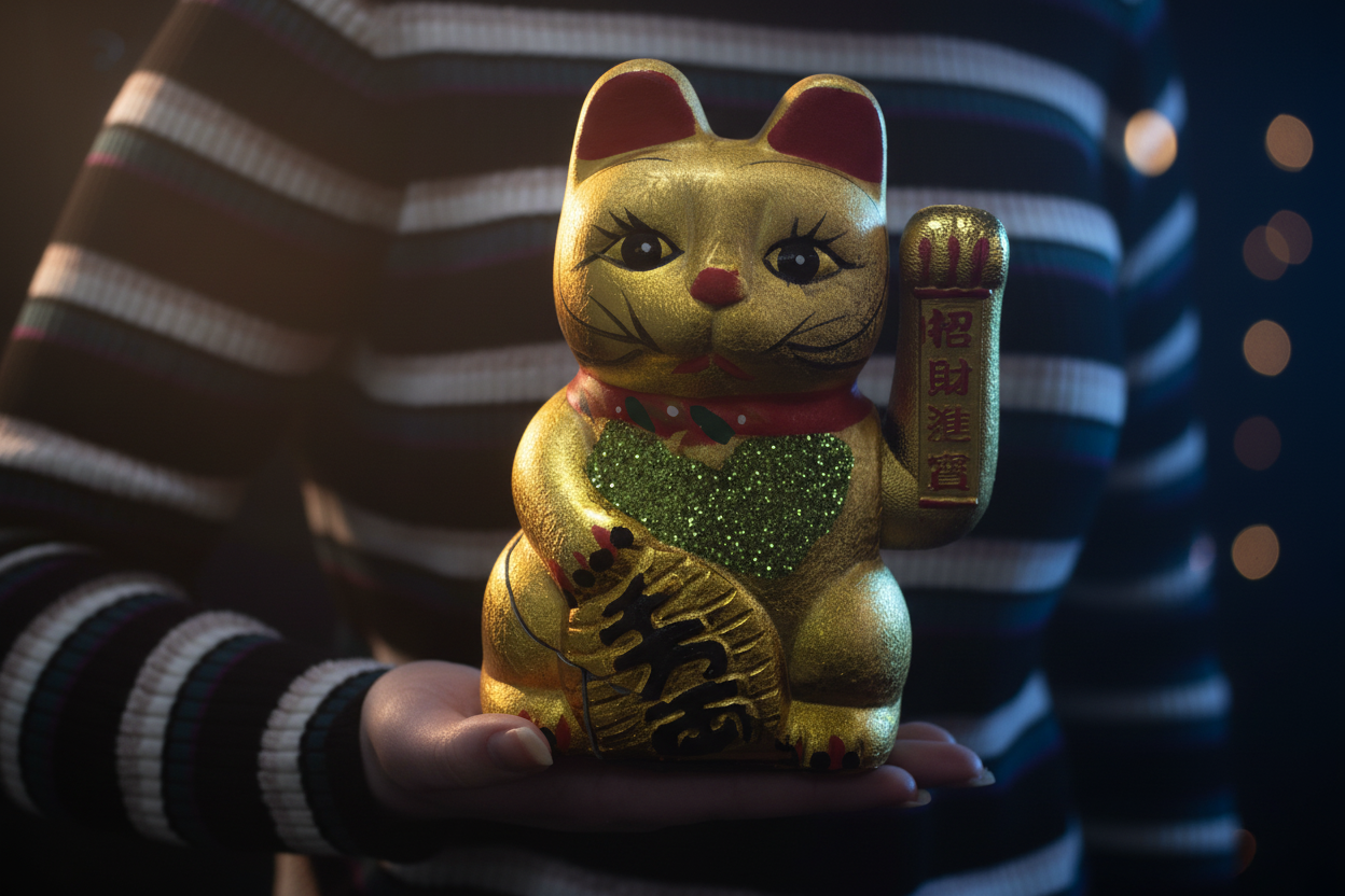 Klassische goldene Glückskatze