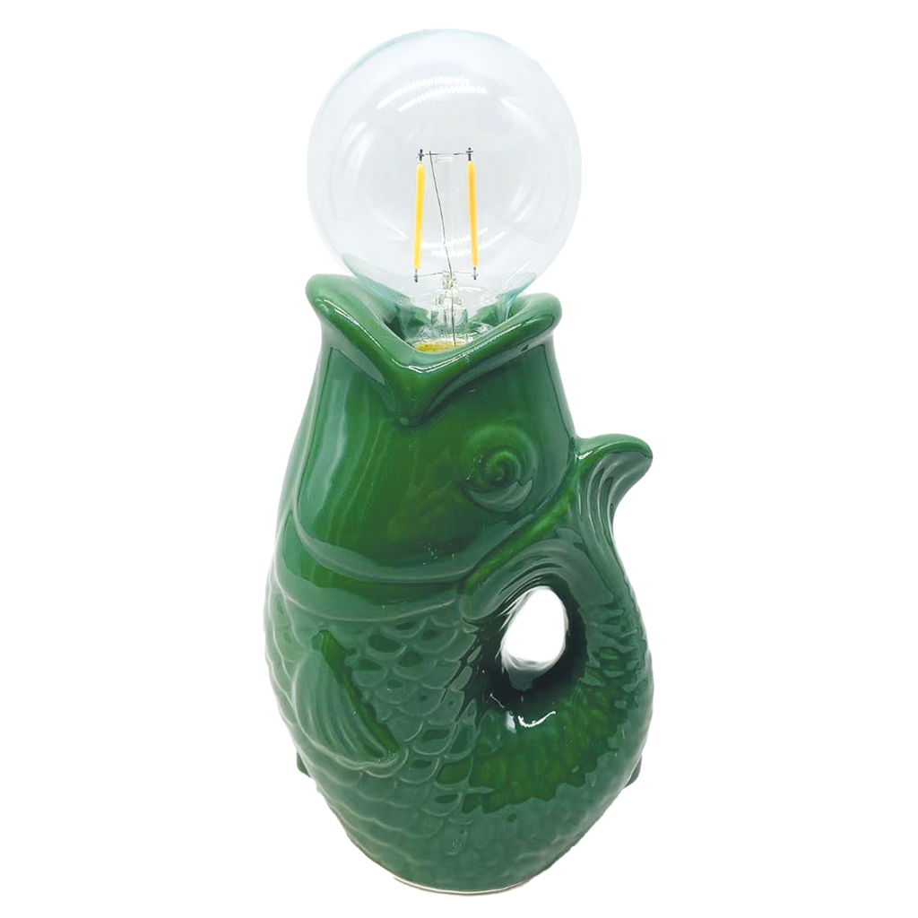 Déco LED poisson vert à piles L13,5 P8,2 H27cm