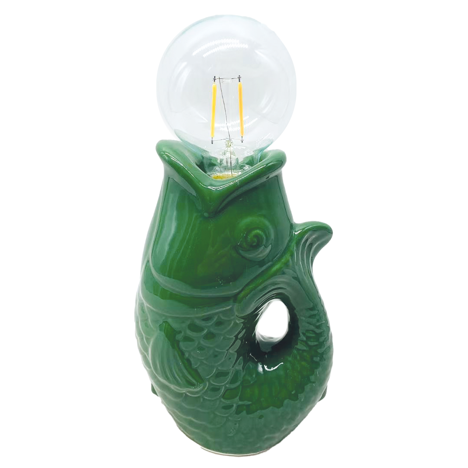 Déco LED poisson vert à piles L13,5 P8,2 H27cm