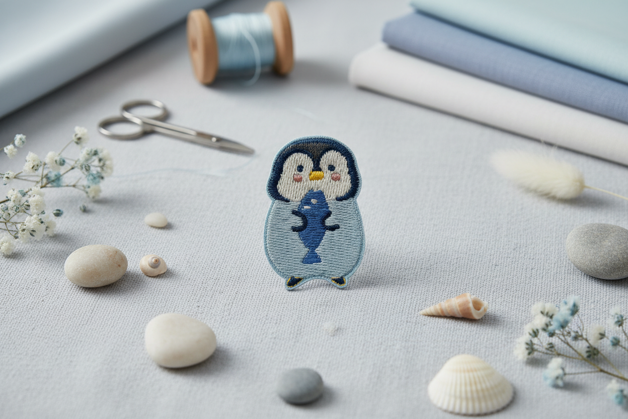 Patch Thermocollant Pingouin avec Poisson | Designproducten en originele cadeaus