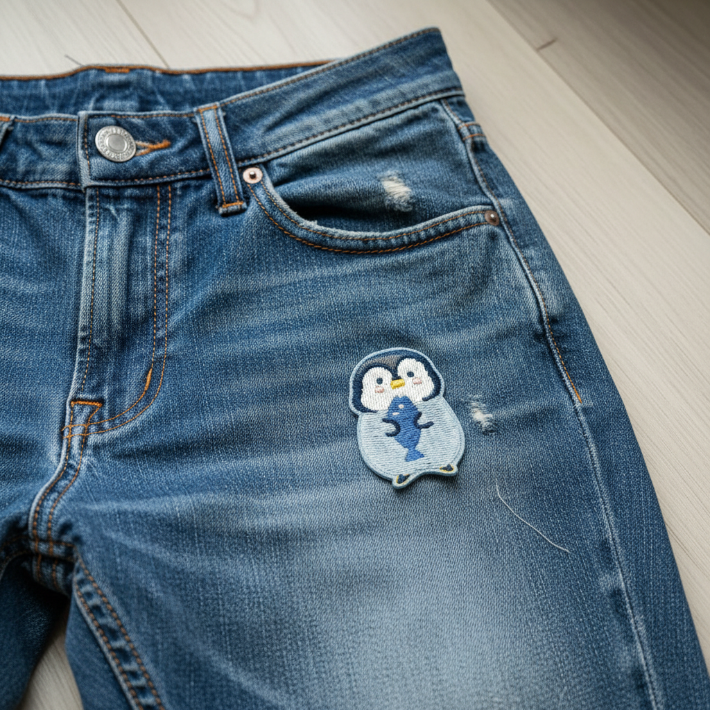 Patch Thermocollant Pingouin avec Poisson | Designproducten en originele cadeaus