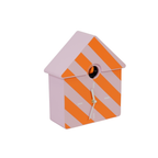 Uhr – Kuckucksuhr für die Wand – Muster – Orange/Rosa – 24 x 27 x 9 cm