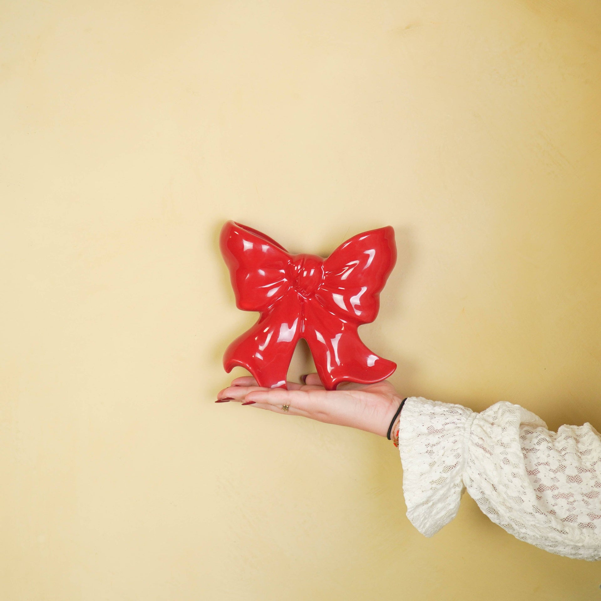 Vase mural- Vase mural arc- Céramique- Rouge- 19x18,5x5,5 cm | Designproducten en originele cadeaus