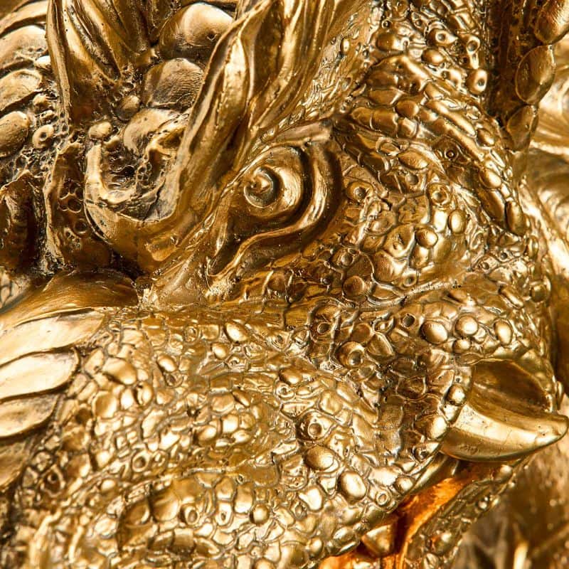 Wandleuchte „Drache“, goldfarben, 66 x 27 x 41 cm