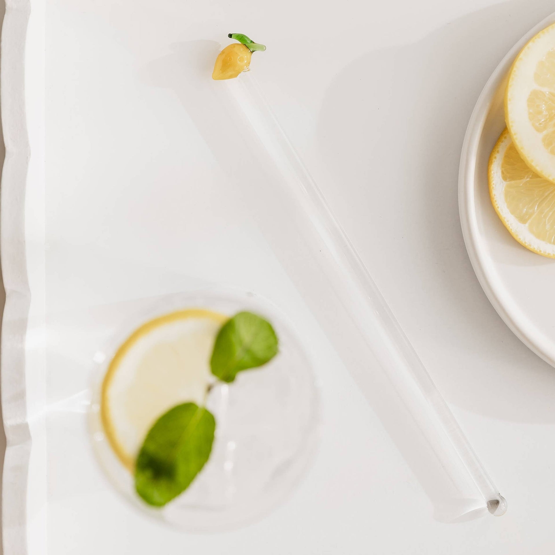 Agitateurs à cocktail en verre Citron | Designproducten en originele cadeaus