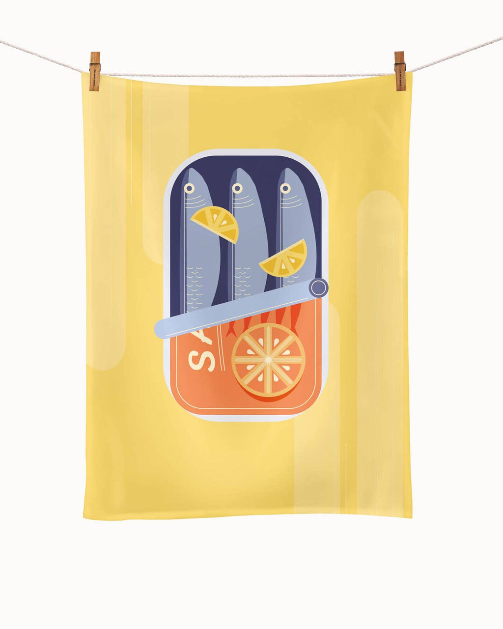 Torchon de cuisine biologique - Sardines pour le dîner | Designproducten en originele cadeaus