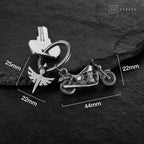 porte cles moto chopper avec ange gardien fabach 