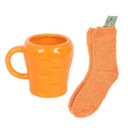 Ensemble de tasse et chaussettes en forme de carotte | Design e regali originali