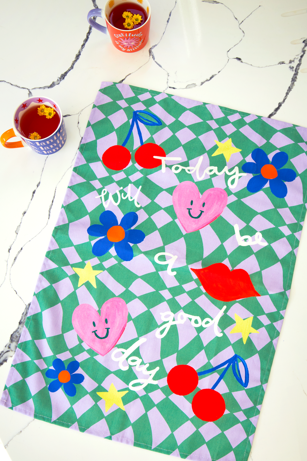 Torchon "Aujourd'hui Sera Une Bonne Journée"