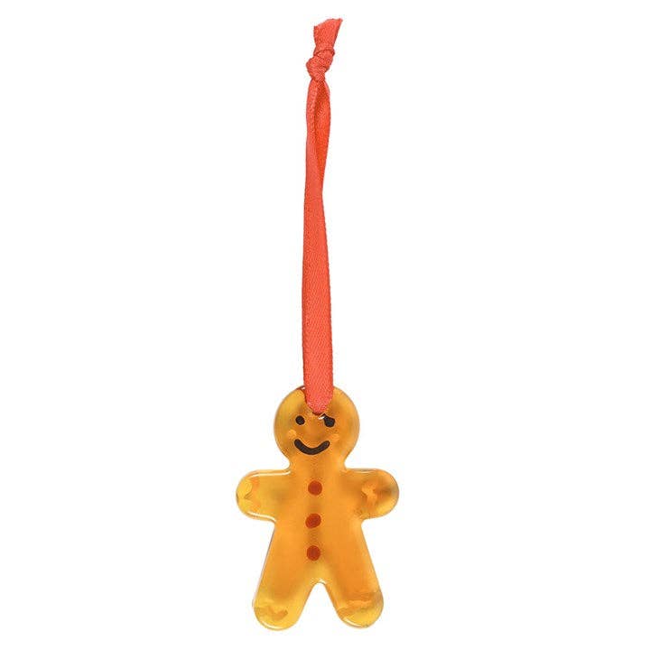 Décorations à suspendre en verre en forme de bonhomme en pain d'épice