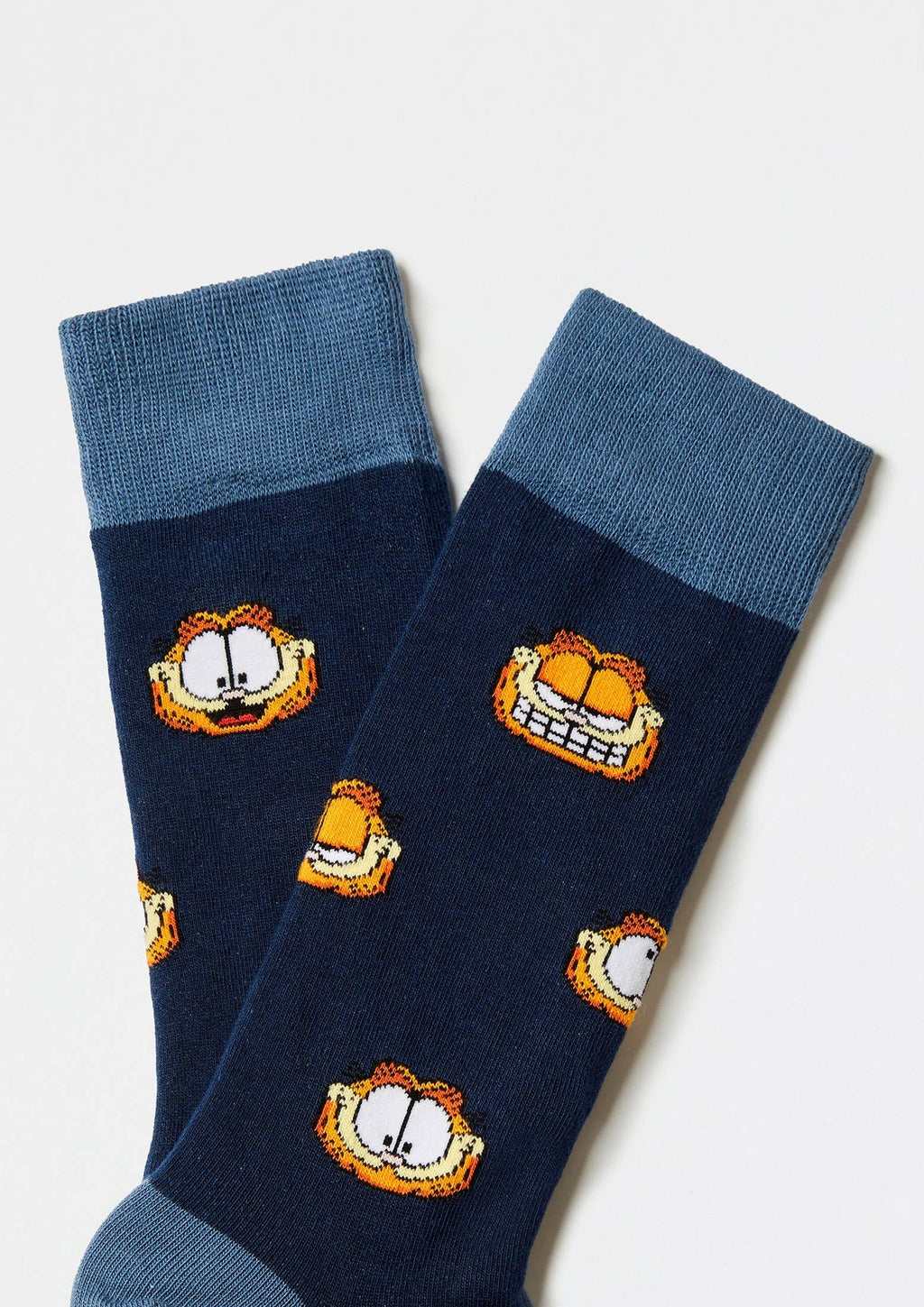 Chaussettes BeGarfield Faces Navy | Designproducten en originele cadeaus