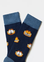 Chaussettes BeGarfield Faces Navy | Designproducten en originele cadeaus