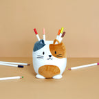 Fluffy Kitty Calico Pencil Holder