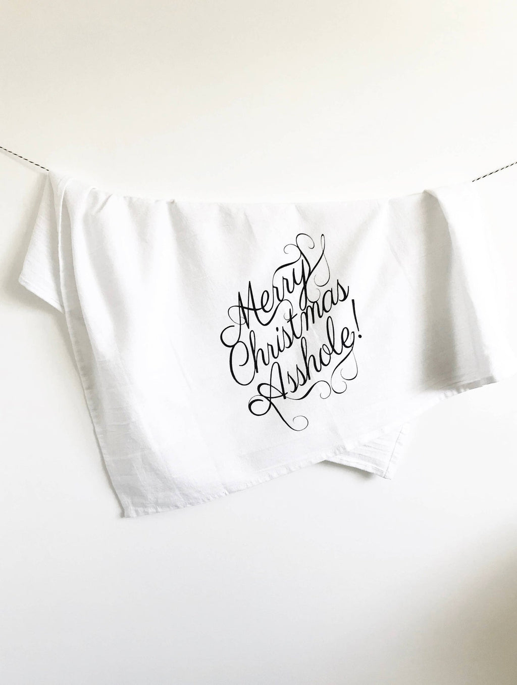 Merry Christmas Asshole Tea Towel