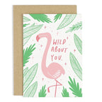Designcadeau – carte de voeux flamant wild about you old english company CCB06 615284167082