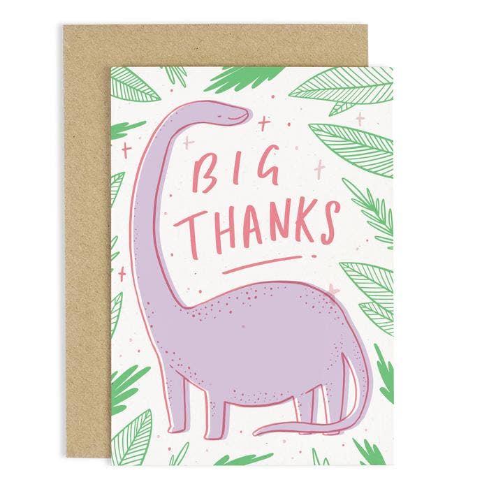 Designcadeau – carte de voeux dinosaure big thanks old english company CCB10 615284169086