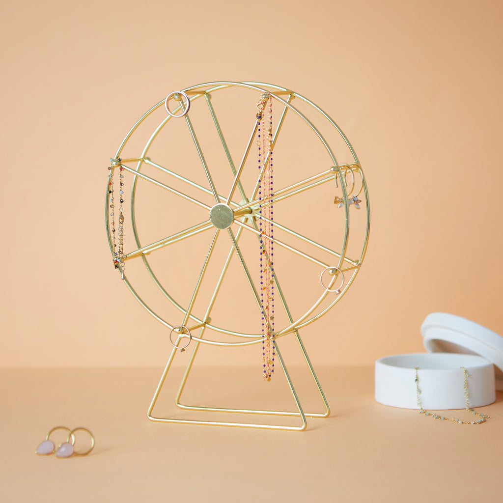 Golden Wheel Jewelry Holder