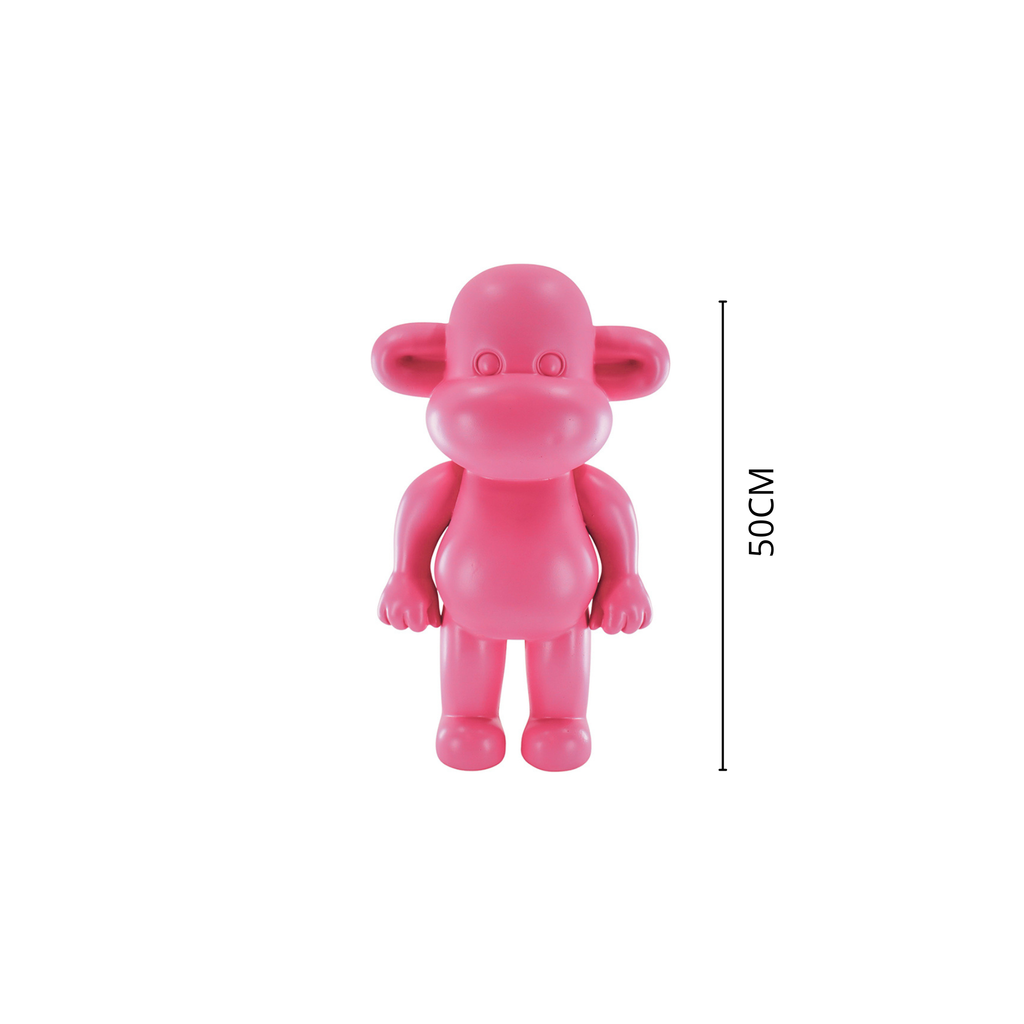 Ornament – ​​Affenfigur „Die Legende“ – Kunstharz – Rosa – 33 x 21 x 50 cm