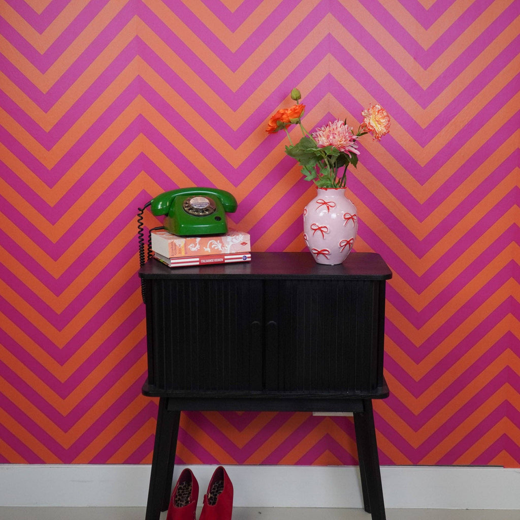 Vase - Vase à fleurs Rubans - Rose clair/Rouge - 13,5x13,5x19cm | Objetos de diseño y regalos originales