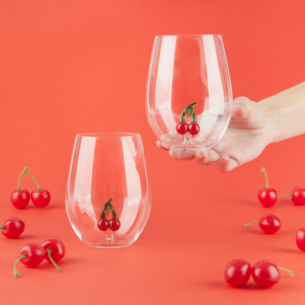 Botanical Cherry Drinking Glasses