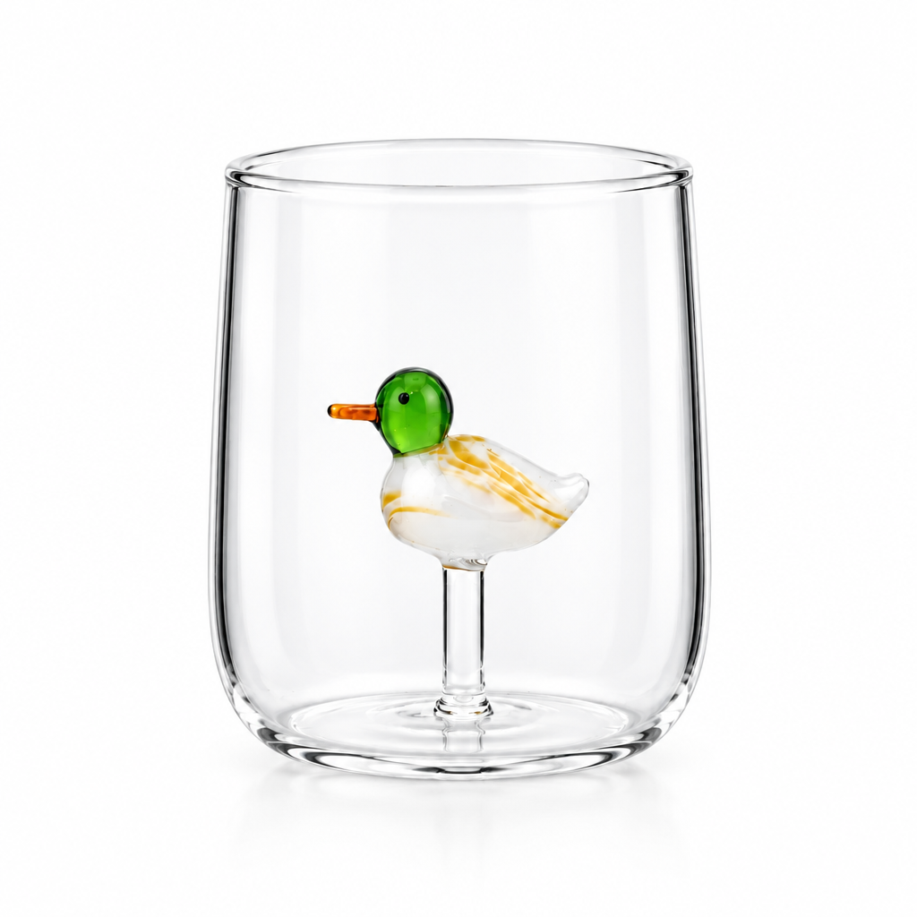Verre avec Canard Colvert 3D Winkee