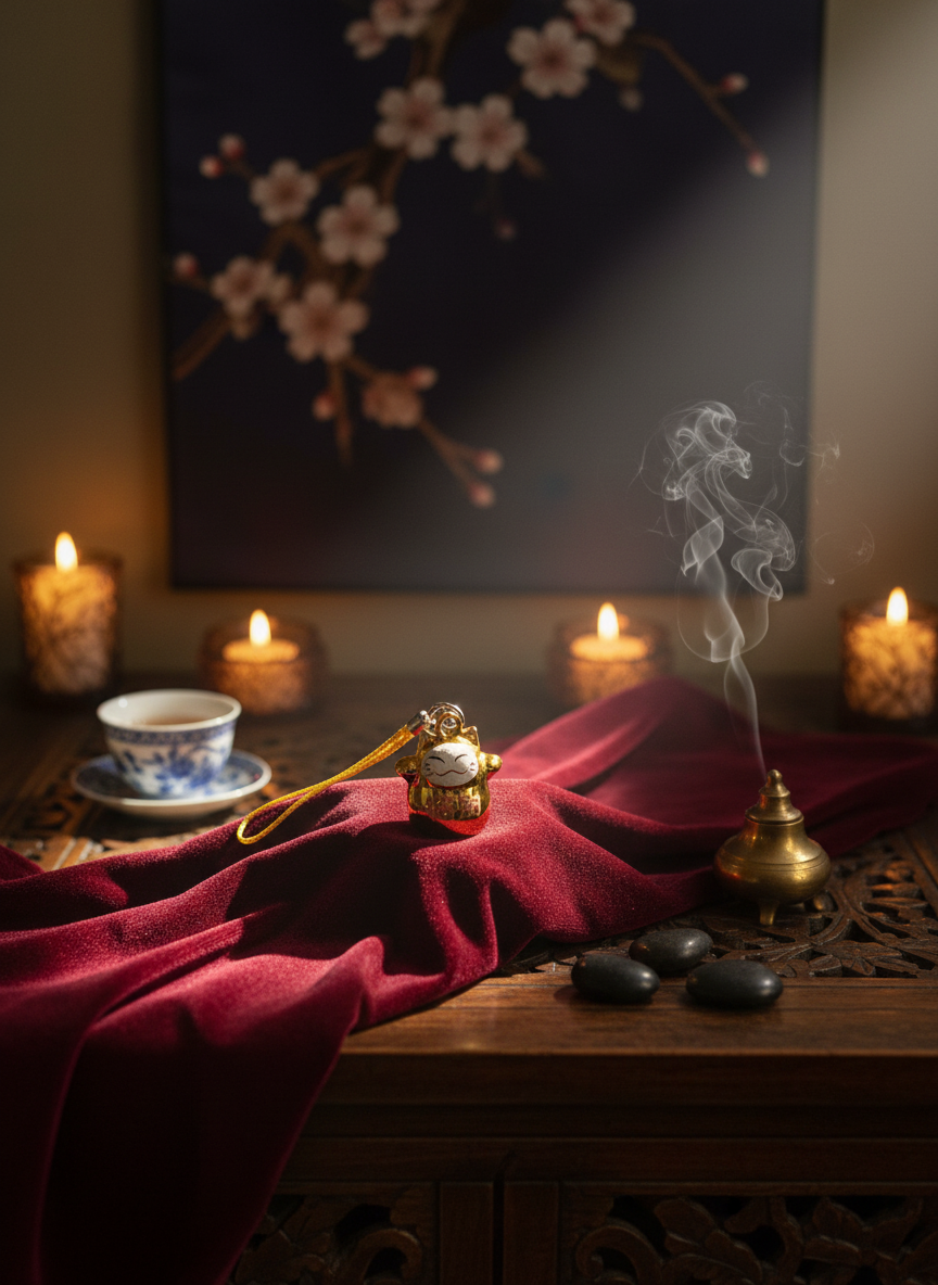 Porte clés Clochette Chat Chanceux Daruma | Objetos de diseño y regalos originales