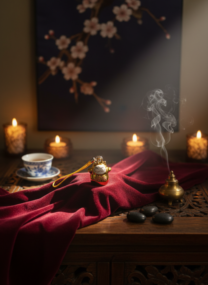 Daruma Glückskatze Tinker Bell Schlüsselanhänger