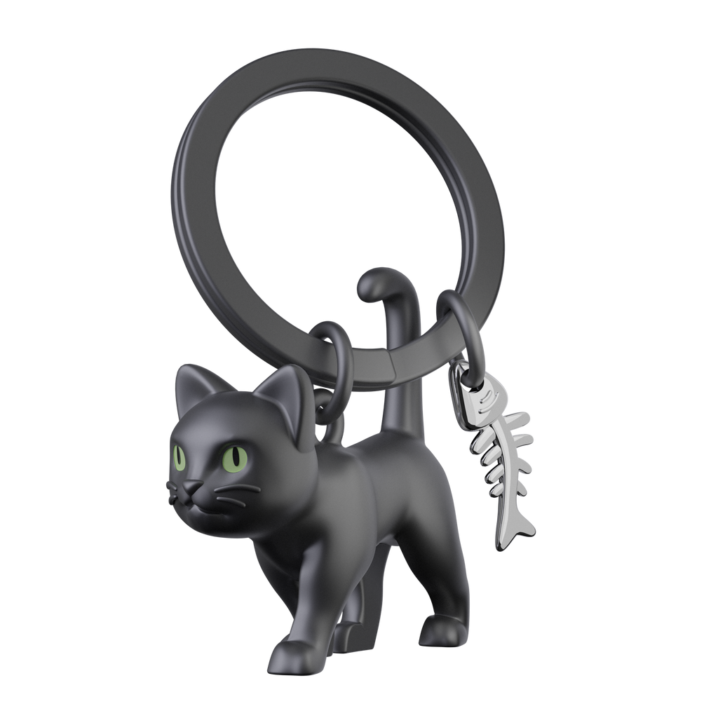 Porte-clés Chat noir Yeux phosphorescents | Oggetti di design e regali originali