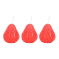 Lot de 3 bougies en forme de fraise