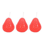 Lot de 3 bougies en forme de fraise