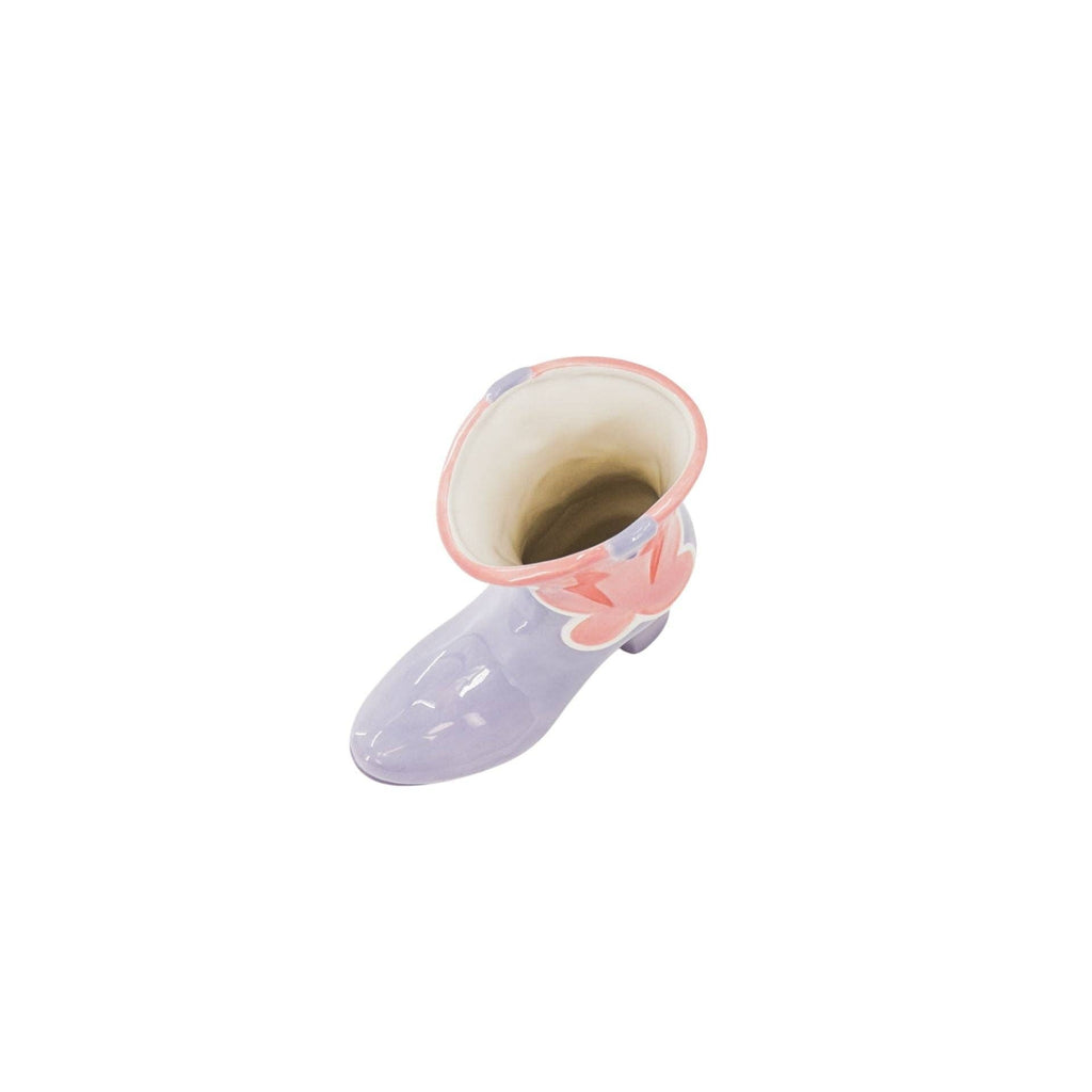 Vase à fleurs - Vase en forme de botte - Céramique - Rose/Lilas - 16,5x10,5x26,5cm | Objetos de diseño y regalos originales