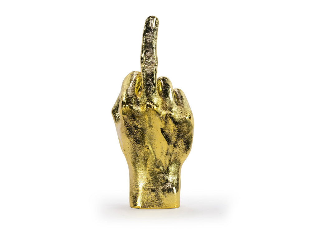 Sculpture Main The Finger Dorée