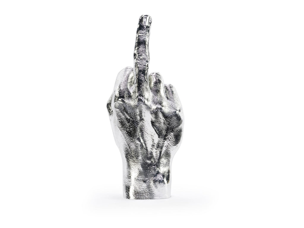 Sculpture Main The Finger Argentée