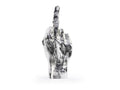 Sculpture Main The Finger Argentée