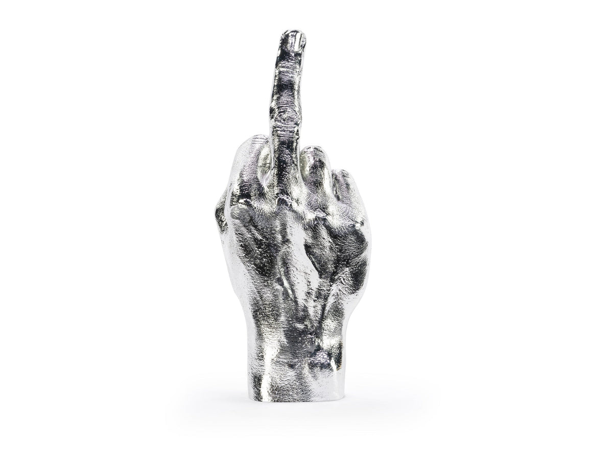 Sculpture Main The Finger Argentée