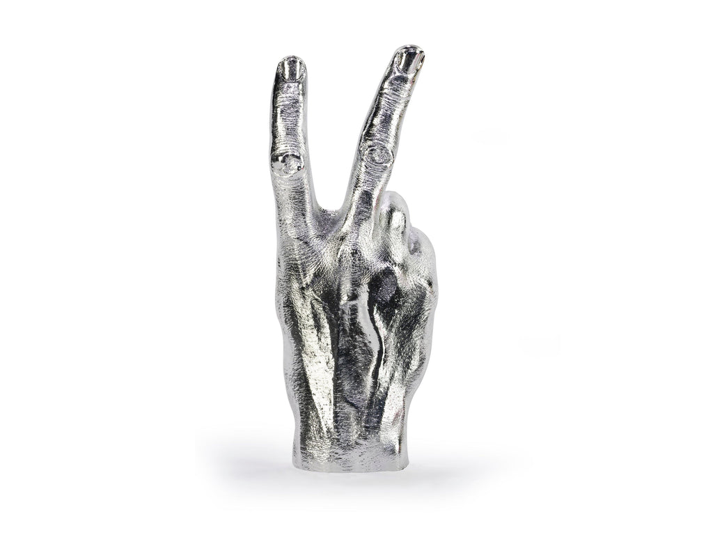 Sculpture Main Peace Argentée