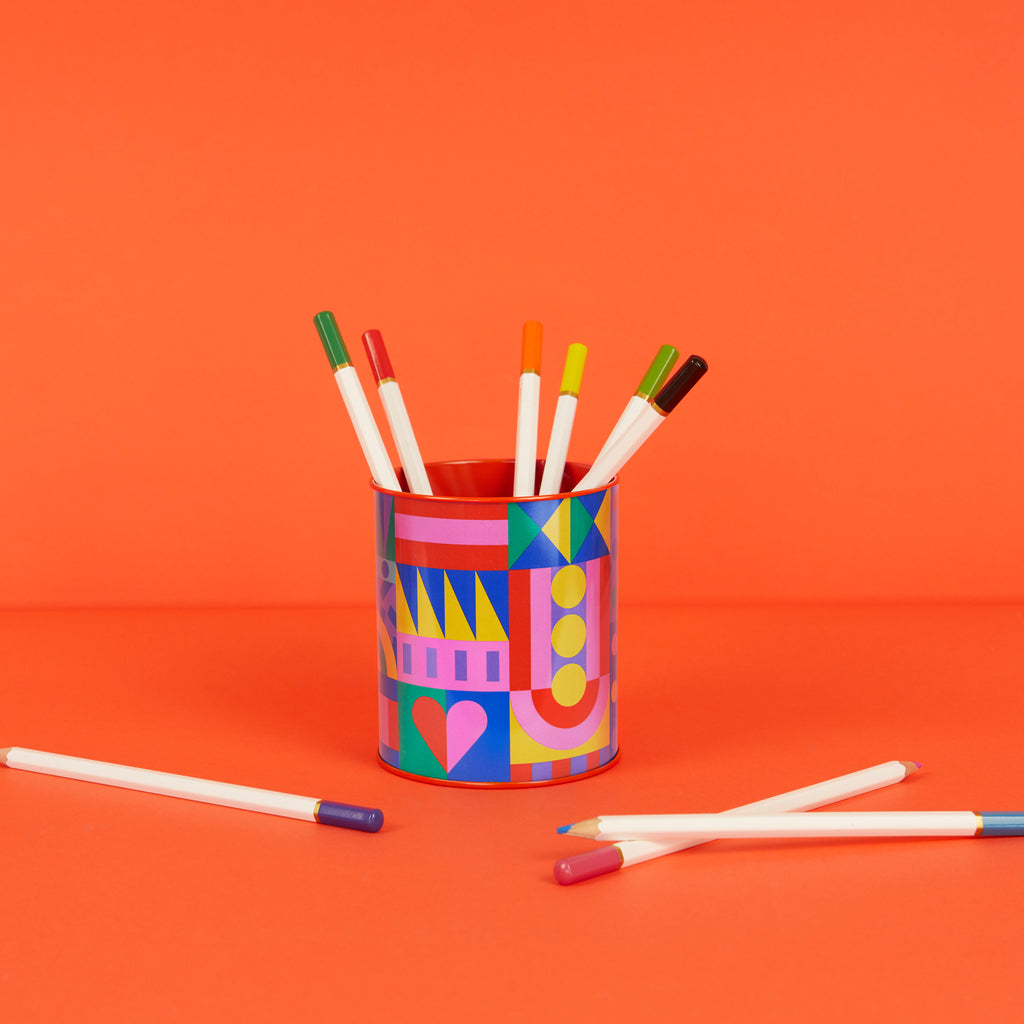 Los Pepes Hearts Pencil Holder
