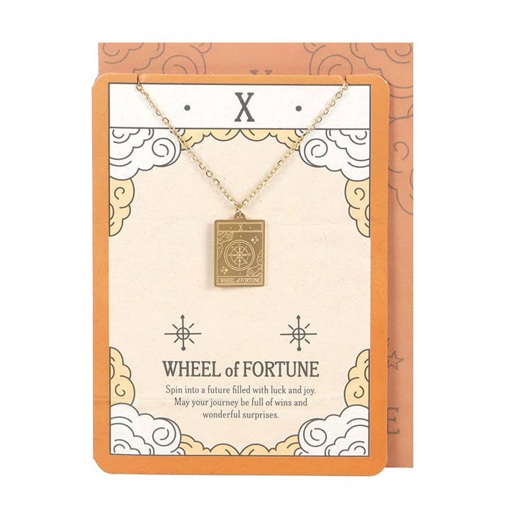 Collier Carte de Tarot Vintage La Roue de la Fortune | Designproducten en originele cadeaus
