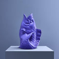 Sculpture/Vase Blubb, Matte blue sandstone, 35 x 30 x 44 cm