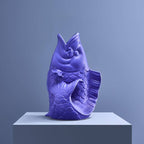 Sculpture/Vase Blubb, Matte blue sandstone, 35 x 30 x 44 cm