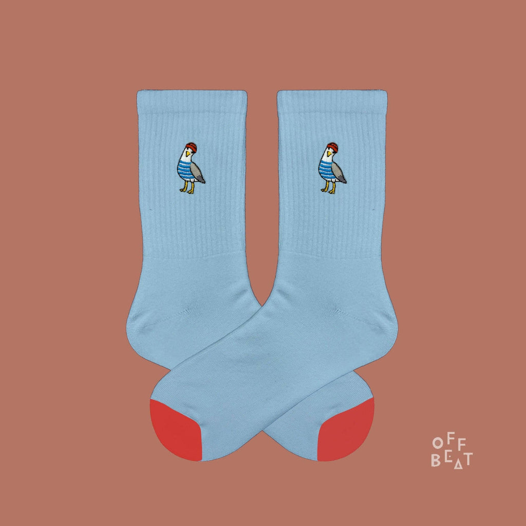 Chaussettes brodées Mouette